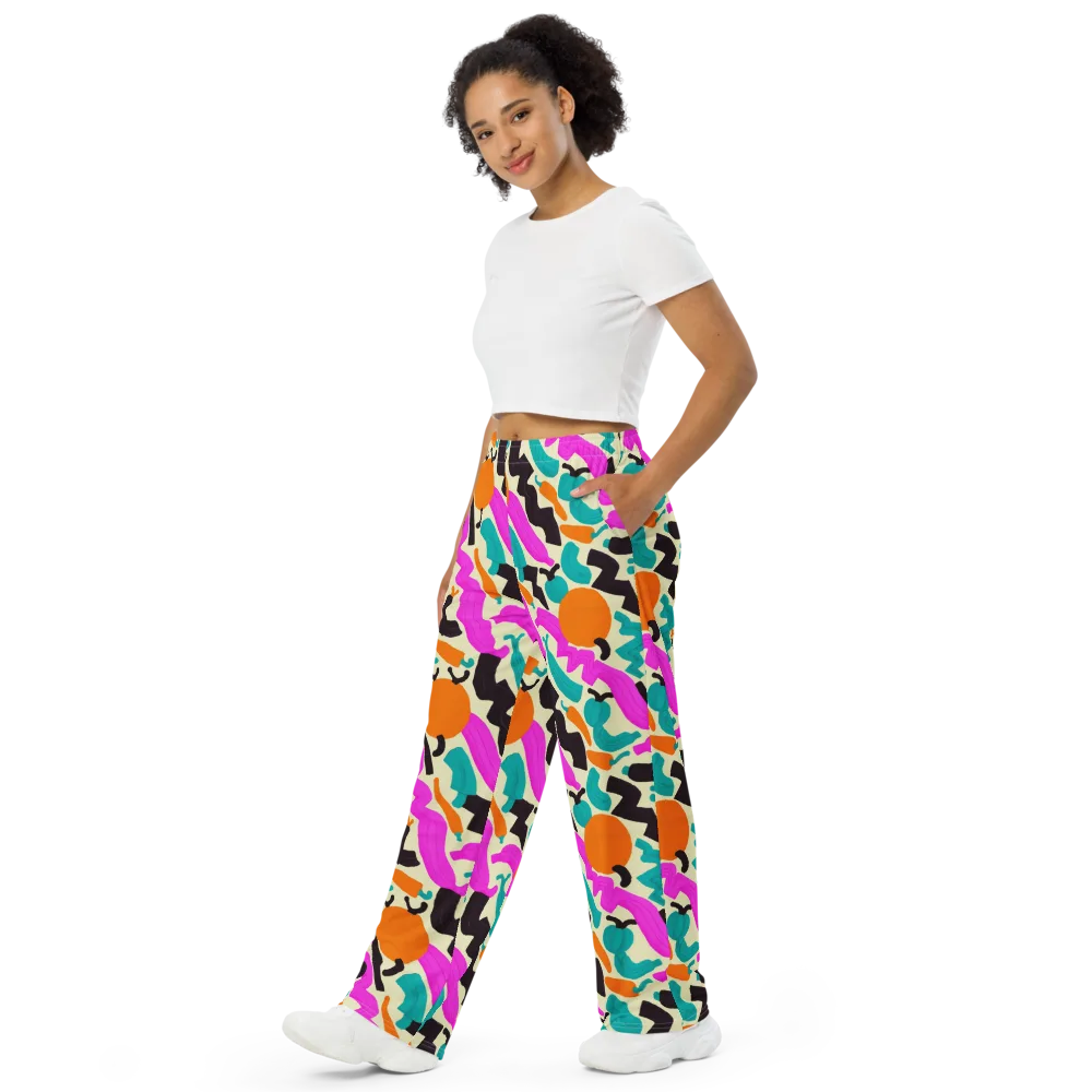 Neon Market on Wide-Leg Pants — Left Front