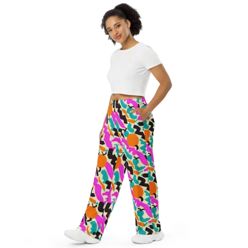Neon Market on a Wide-Leg Pants
