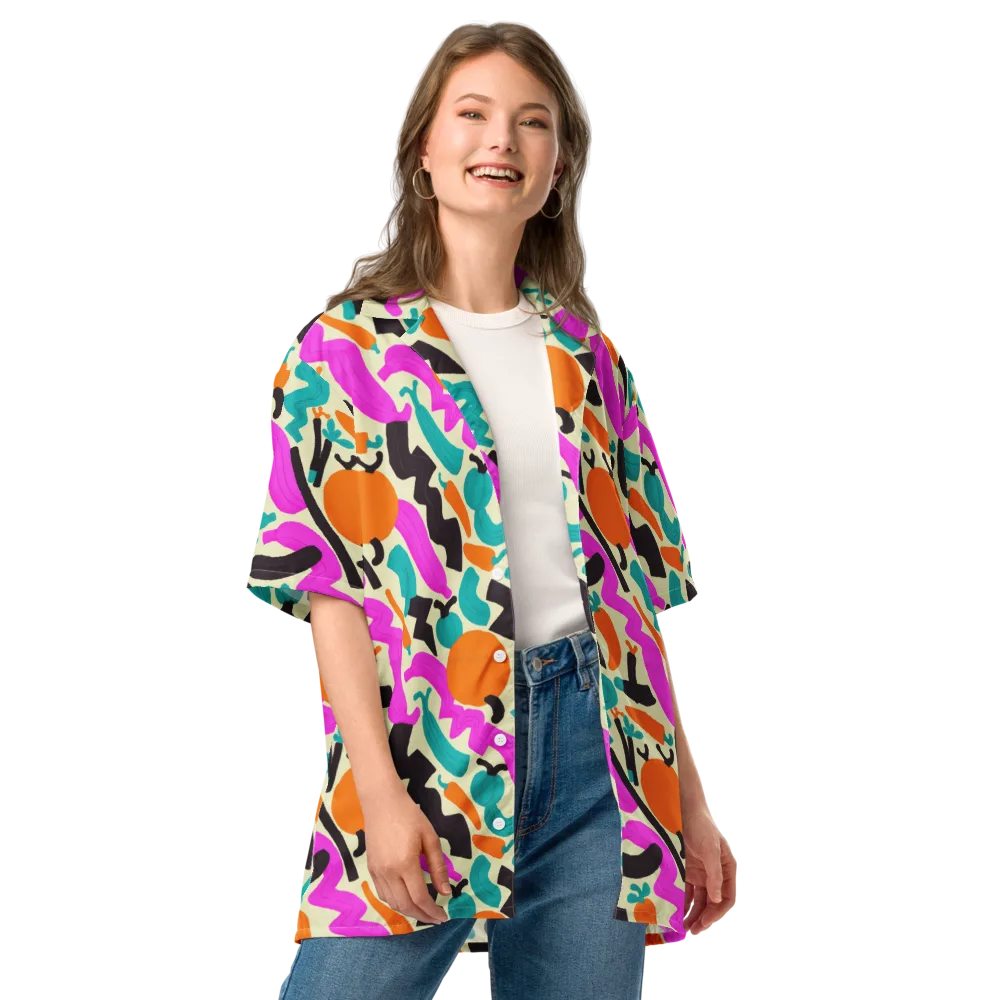 Neon Market on Button Shirt — Front