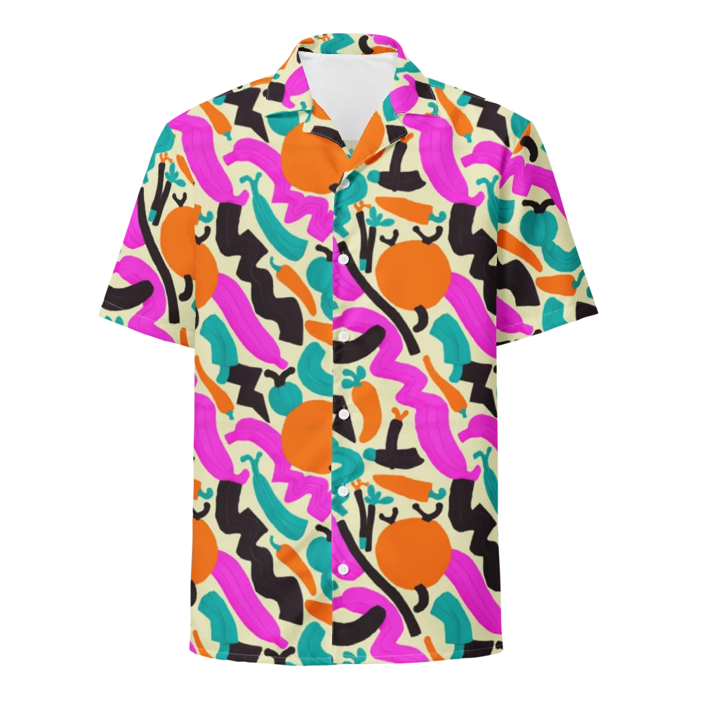 Neon Market on Button Shirt — Front