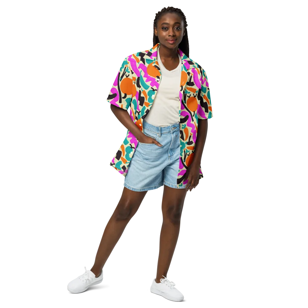 Neon Market on Button Shirt — Front