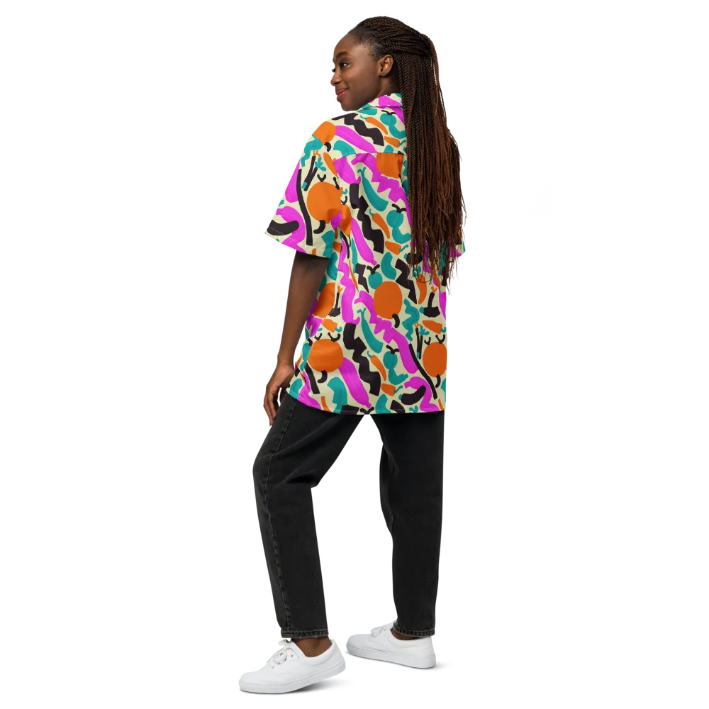 Neon Market on Button Shirt — Back