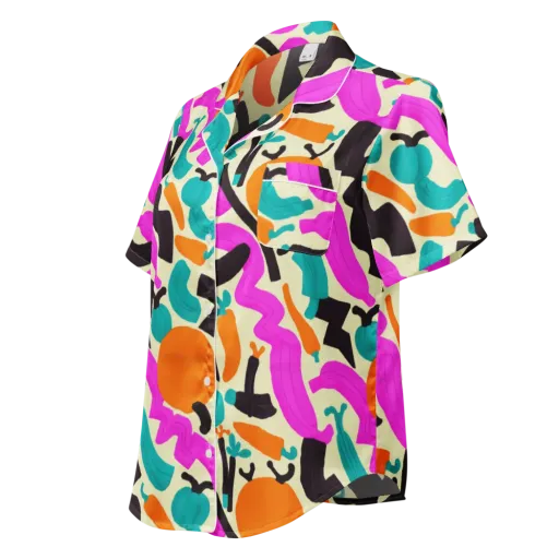 Neon Market on a Women's Short Sleeve Pajama Top