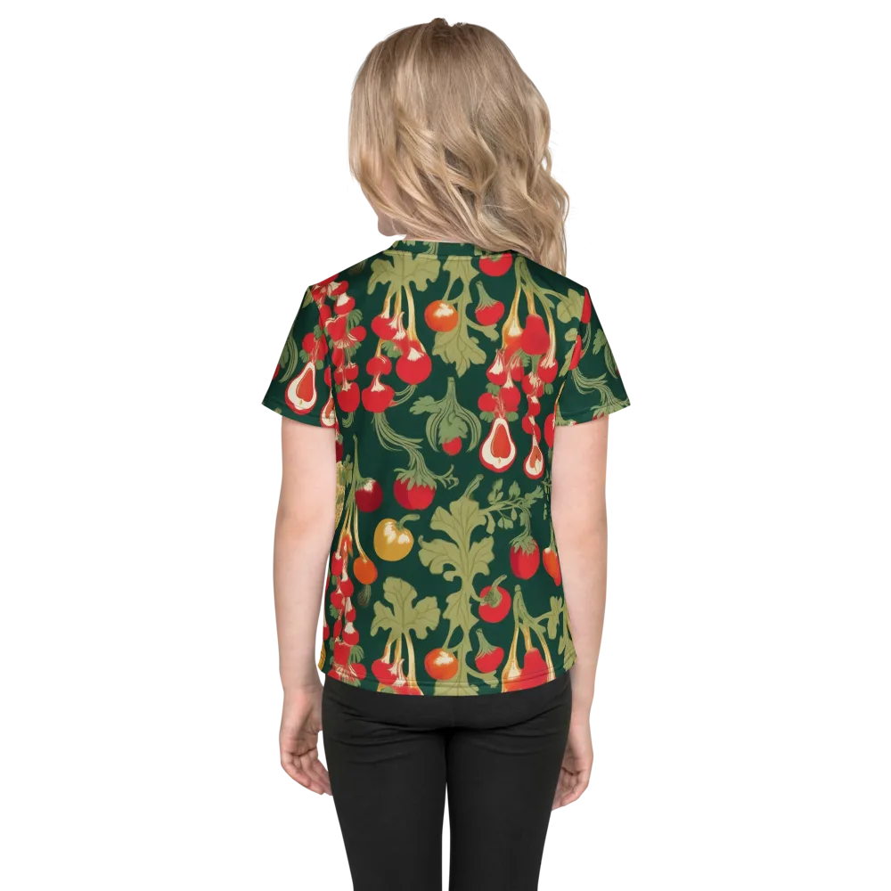 Root Cellar Rhapsody on Kids Crew Neck T-Shirt — Back