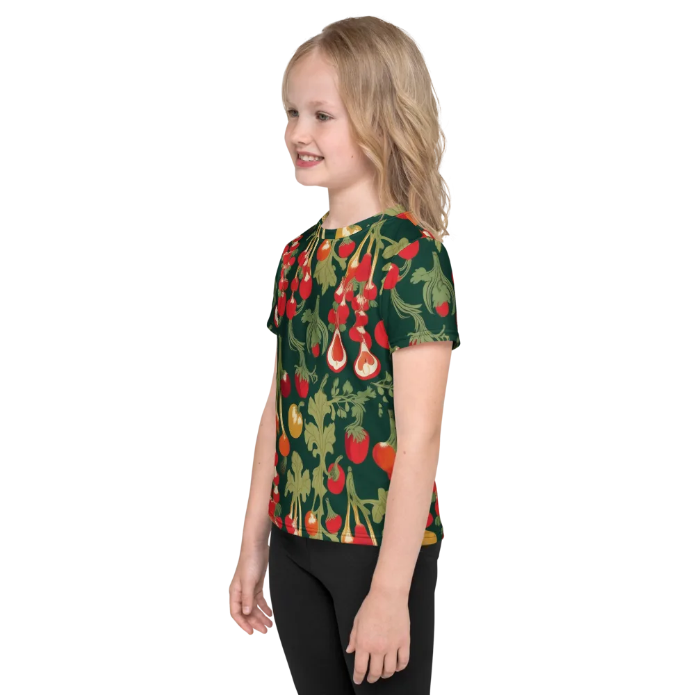 Root Cellar Rhapsody on Kids Crew Neck T-Shirt — Left