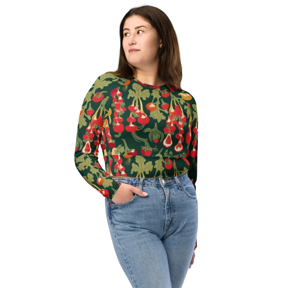 Root Cellar Rhapsody on Long Sleeve Crop Top — Front