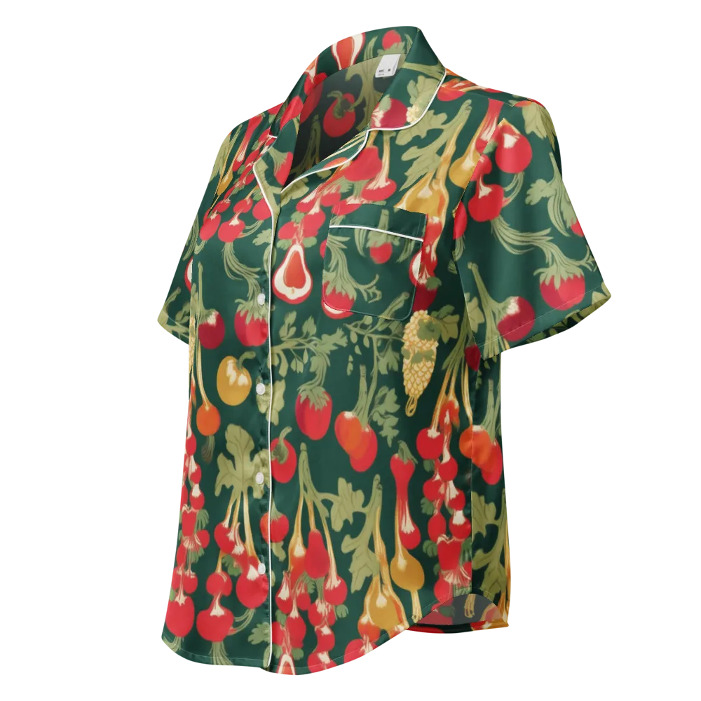 Root Cellar Rhapsody on Women's Short Sleeve Pajama Top — Left Front