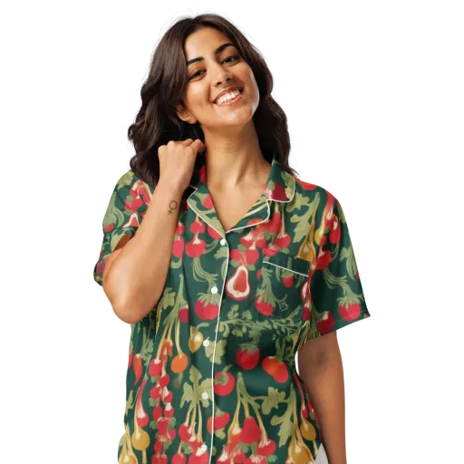Root Cellar Rhapsody on a Women's Short Sleeve Pajama Top