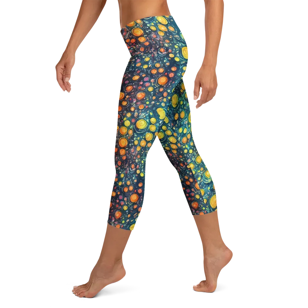 Starry Orbits on Capri Leggings — Left