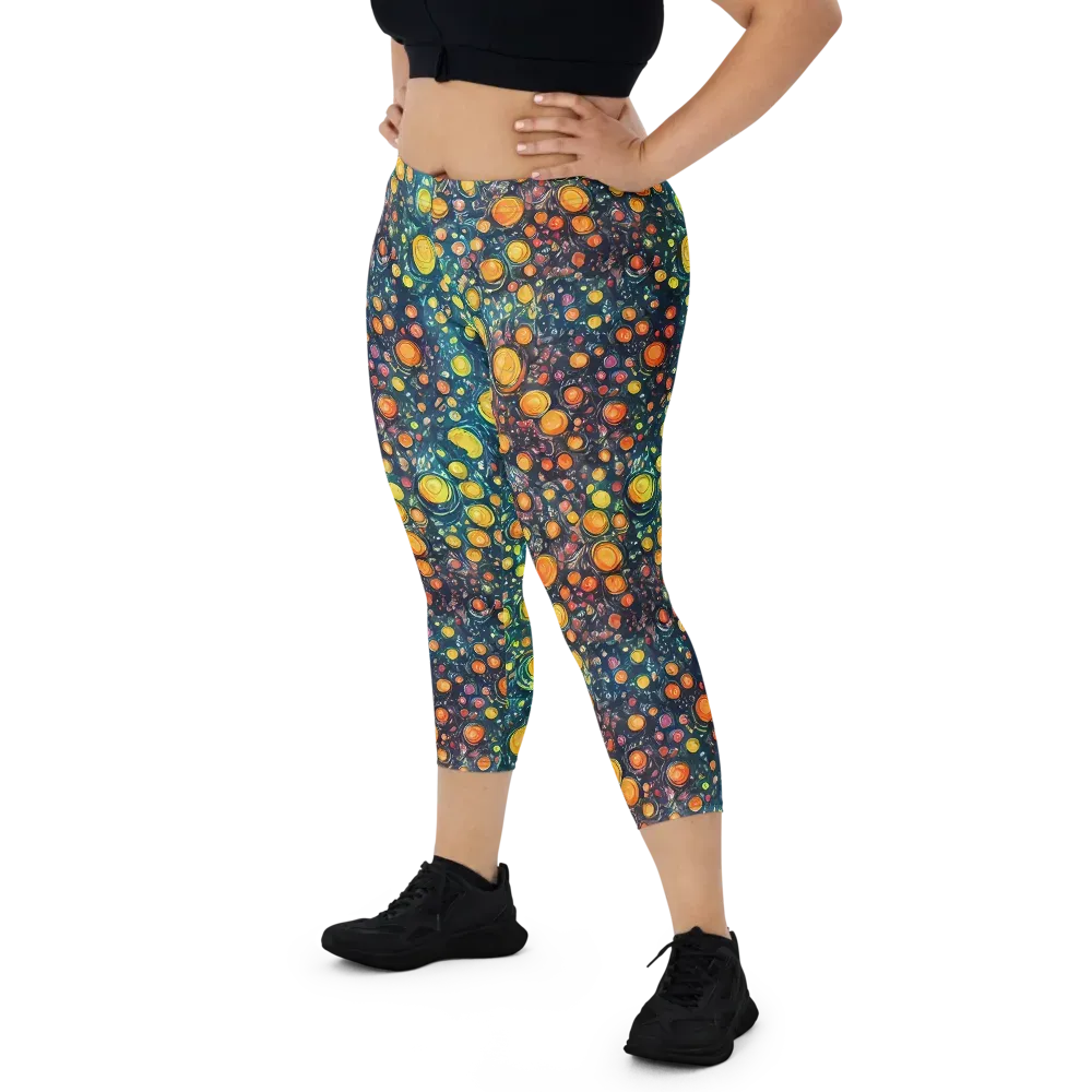 Starry Orbits on Capri Leggings — Front