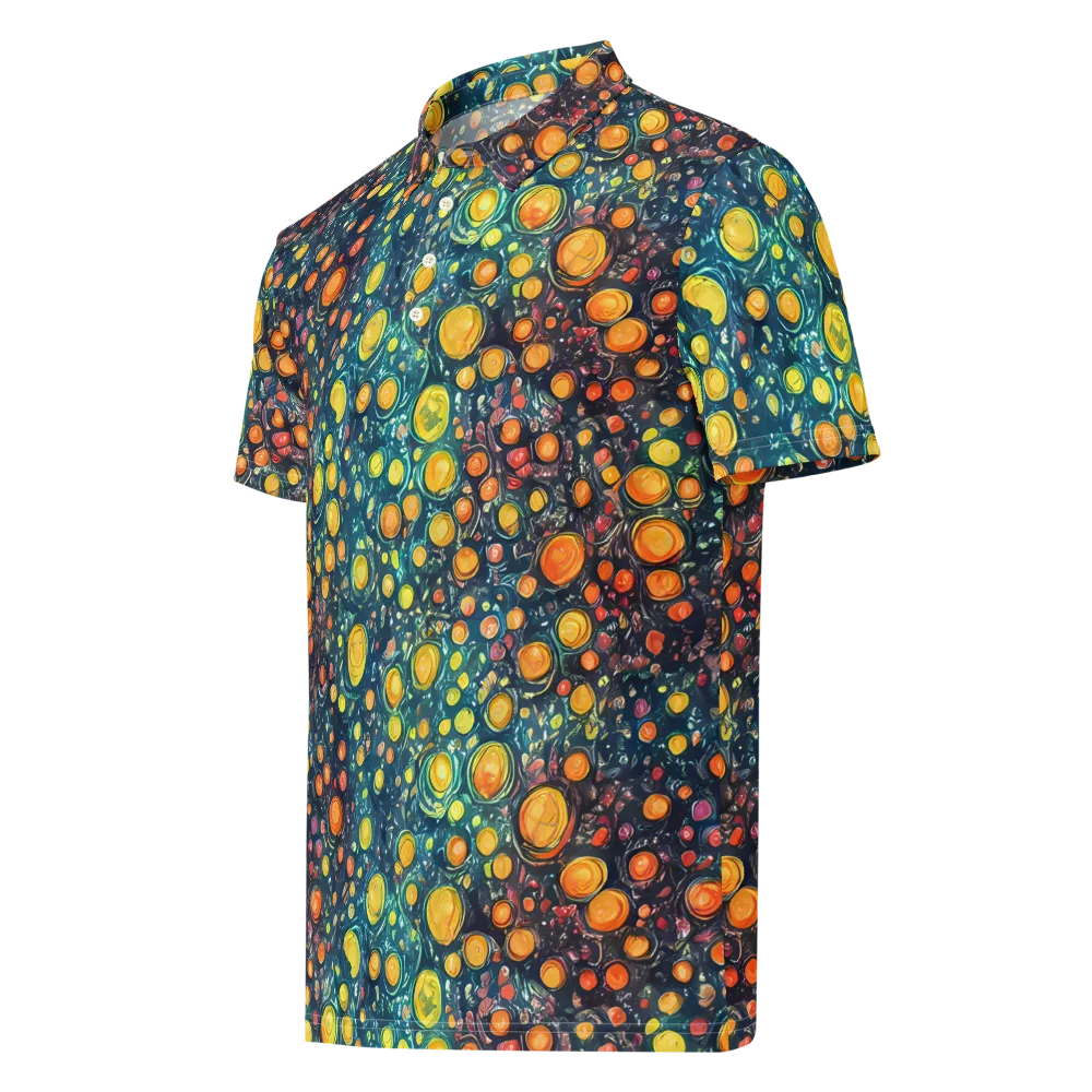 Starry Orbits on Men's Slim Fit Polo Shirt — Left Front