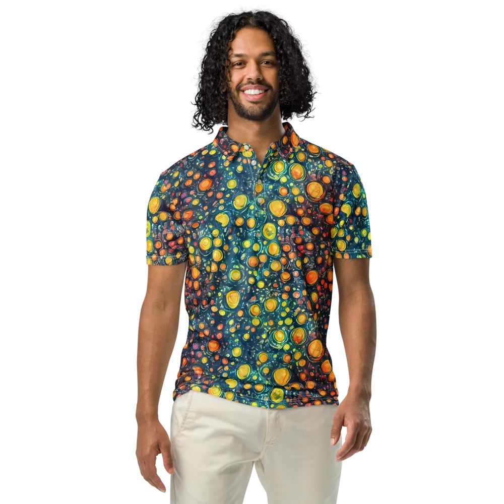 Starry Orbits on Men's Slim Fit Polo Shirt — Front