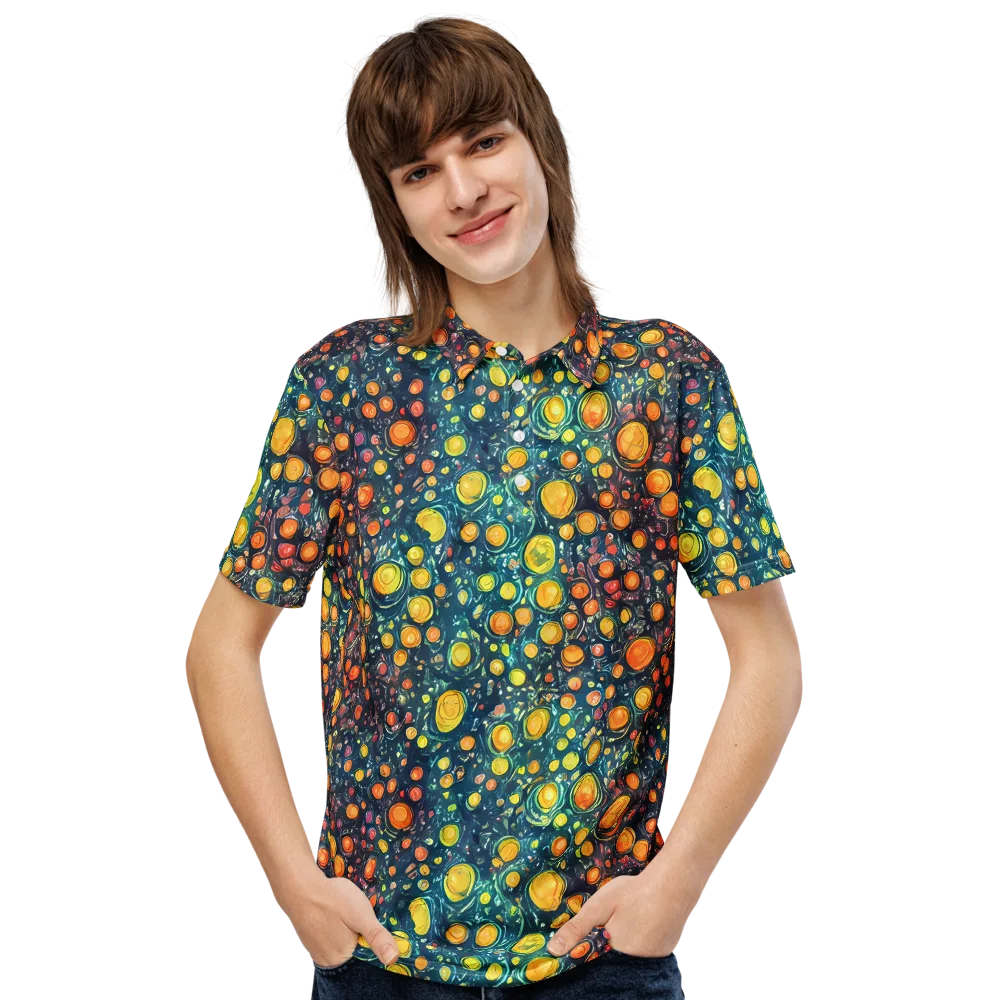 Starry Orbits on Men's Slim Fit Polo Shirt — Front