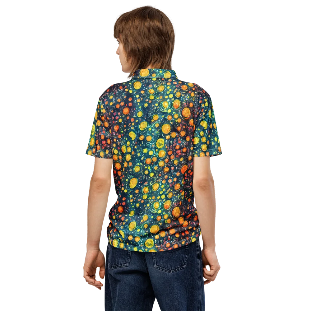 Starry Orbits on Men's Slim Fit Polo Shirt — Back