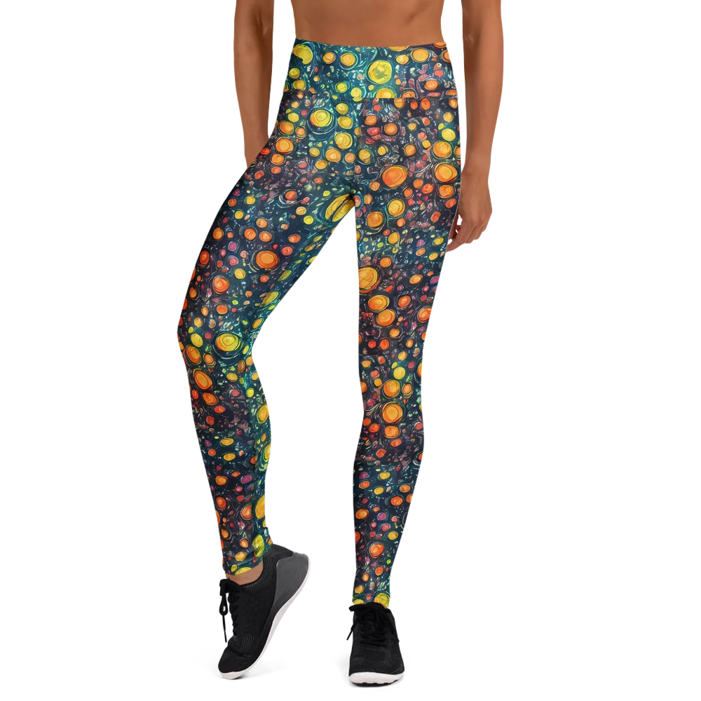 Starry Orbits on Yoga Leggings — Front