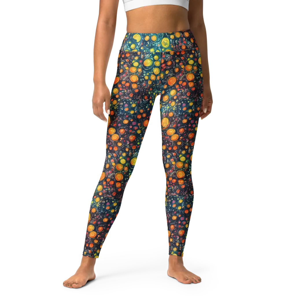 Starry Orbits on Yoga Leggings — Front
