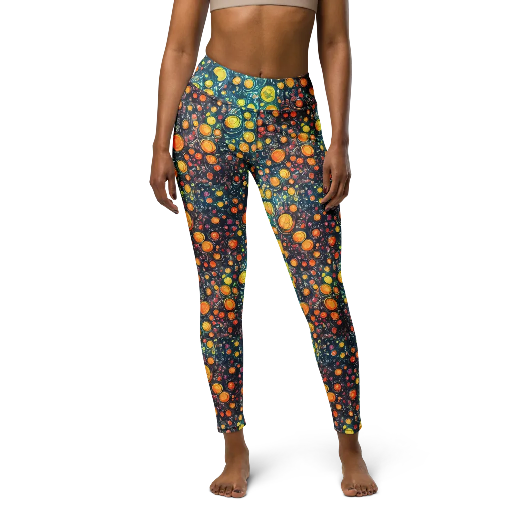 Starry Orbits on Yoga Leggings — Front