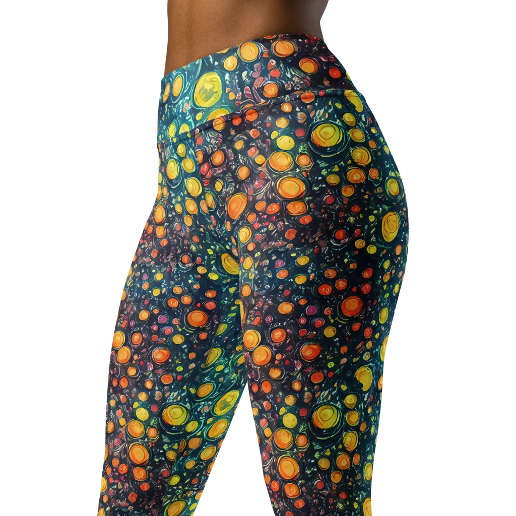Starry Orbits on Yoga Leggings — Left Front
