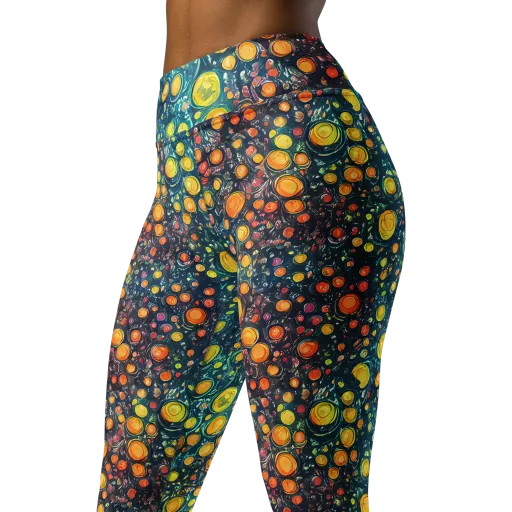 Starry Orbits on a Yoga Leggings