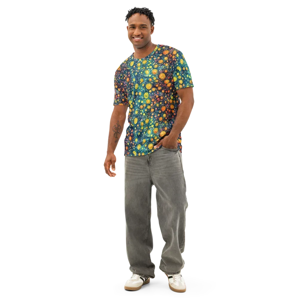 Starry Orbits on Men's Cotton Crew Neck T-Shirt — Front