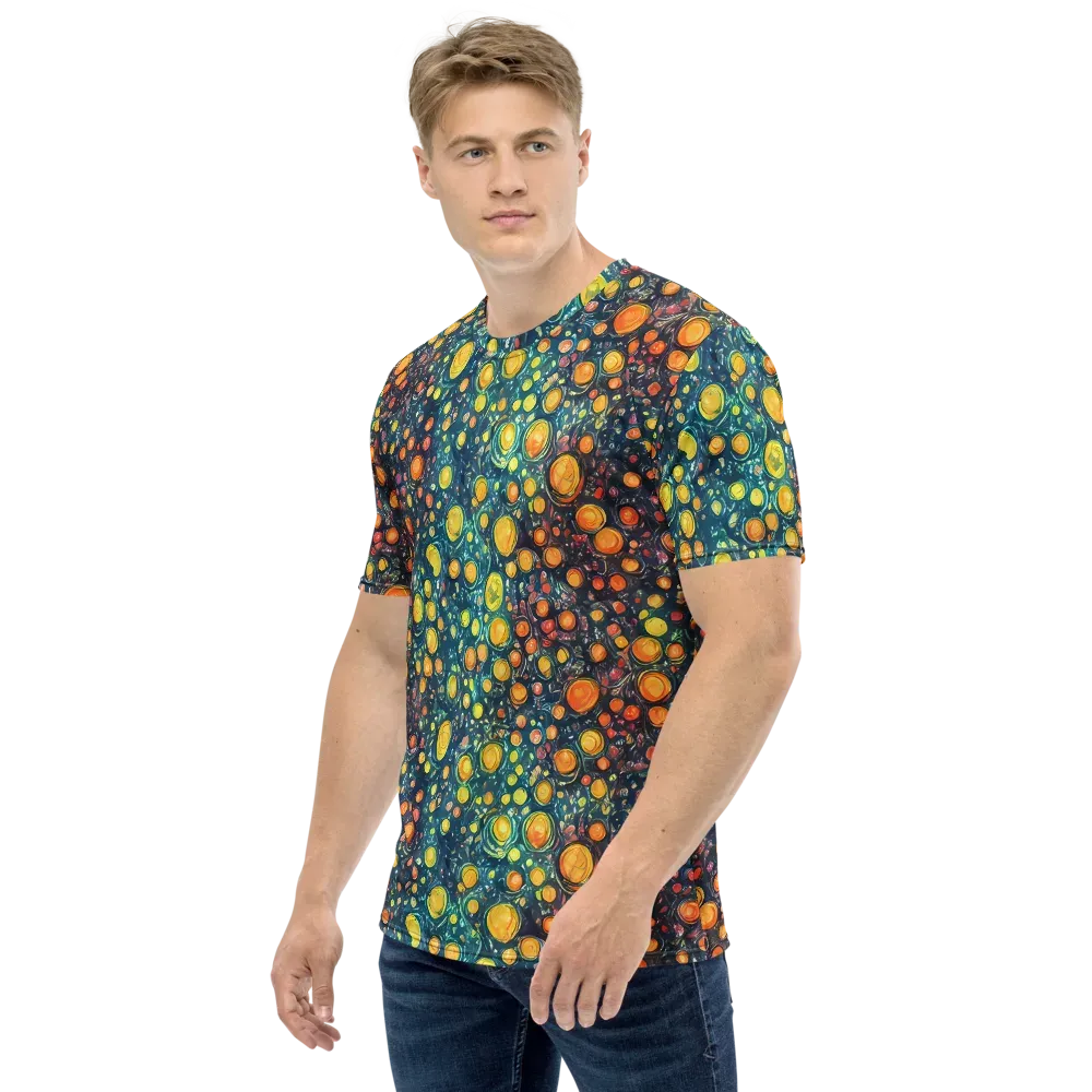 Starry Orbits on Men's Crew Neck T-Shirt — Left