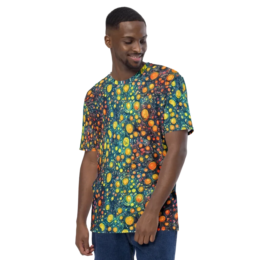 Starry Orbits on Men's Crew Neck T-Shirt — Left