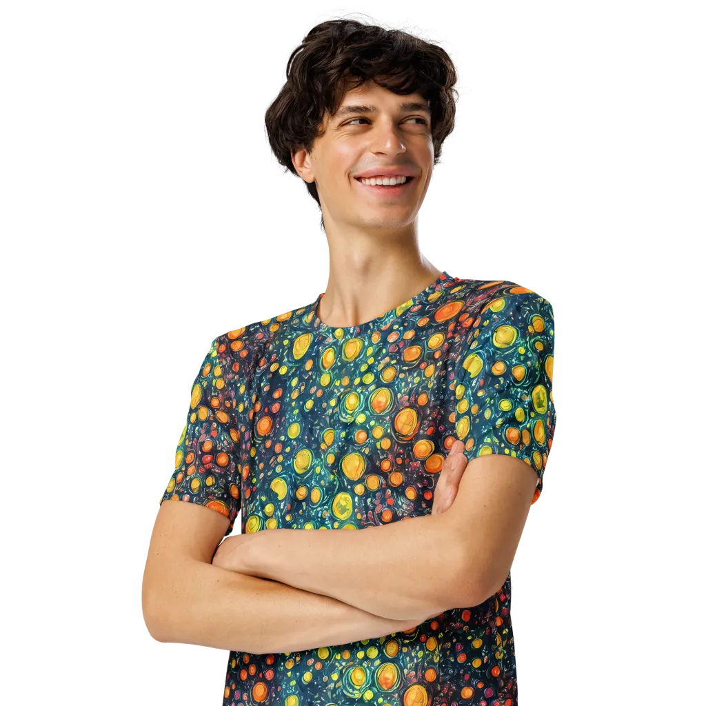 Starry Orbits on Men's Crew Neck T-Shirt — Left Front
