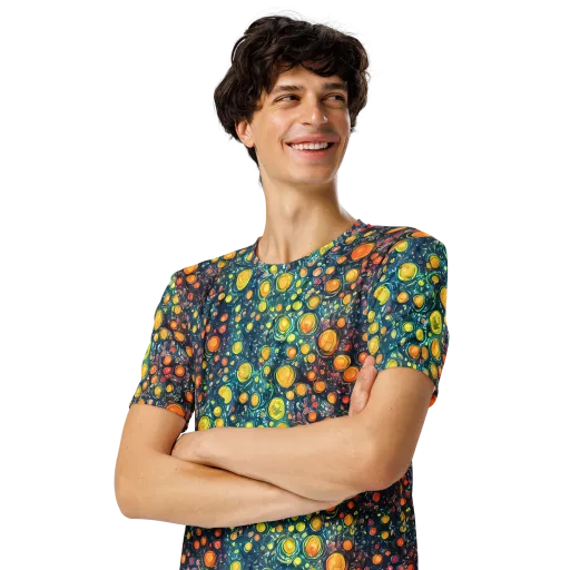 Starry Orbits on a Men's Crew Neck T-Shirt