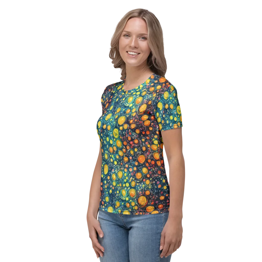 Starry Orbits on Women's Crew Neck T-Shirt — Left