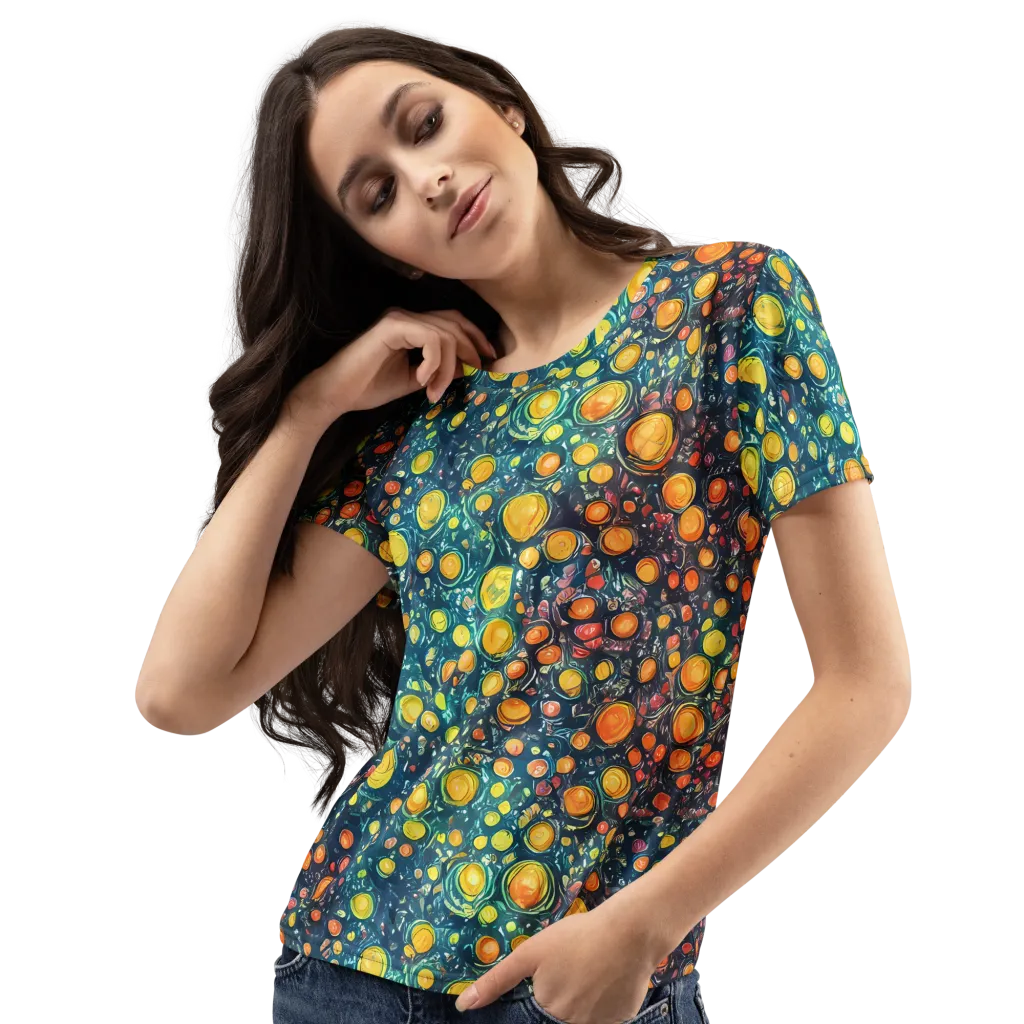 Starry Orbits on Women's Crew Neck T-Shirt — Left Front