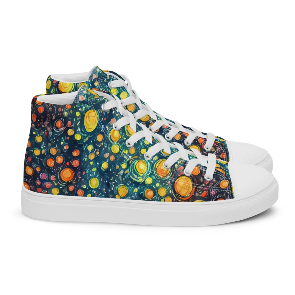 Starry Orbits on Women's High Top Canvas Shoes — Right