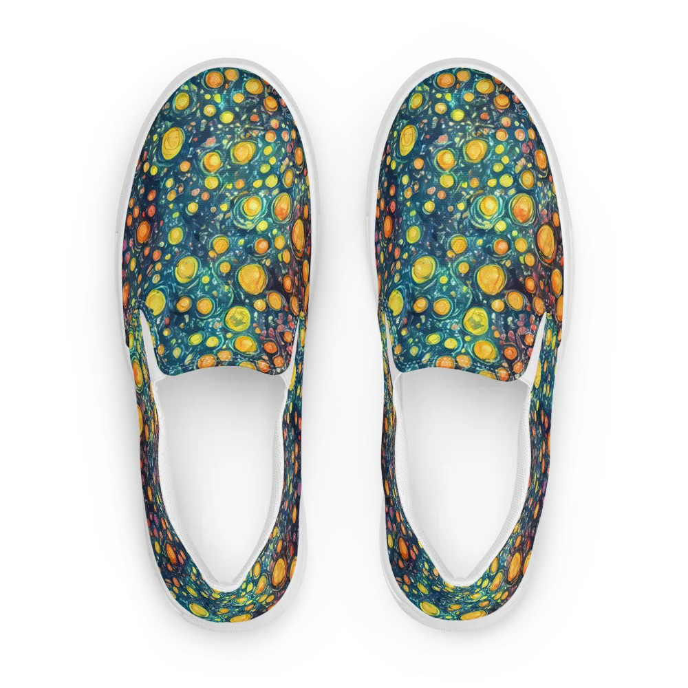 Starry Orbits on Men's Slip-On Canvas Shoes — Front