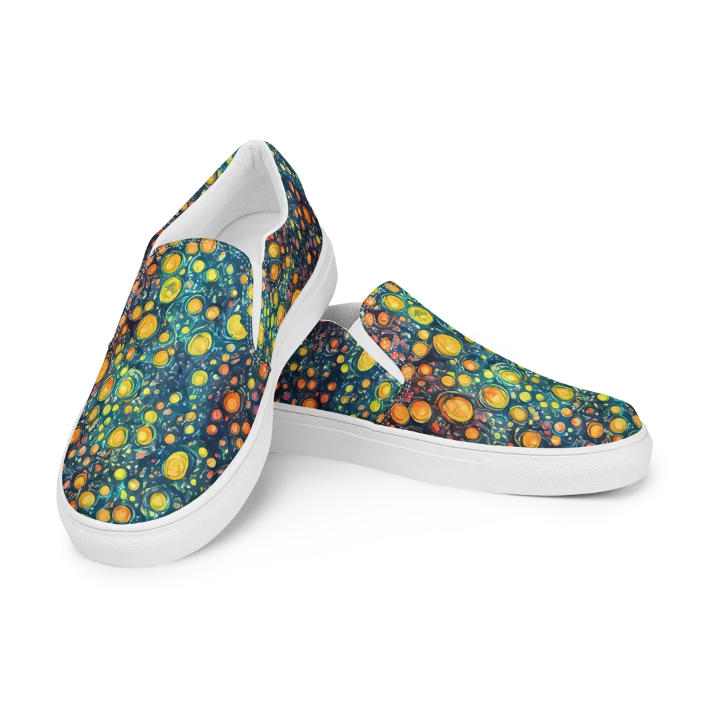 Starry Orbits on Men's Slip-On Canvas Shoes — Left Front