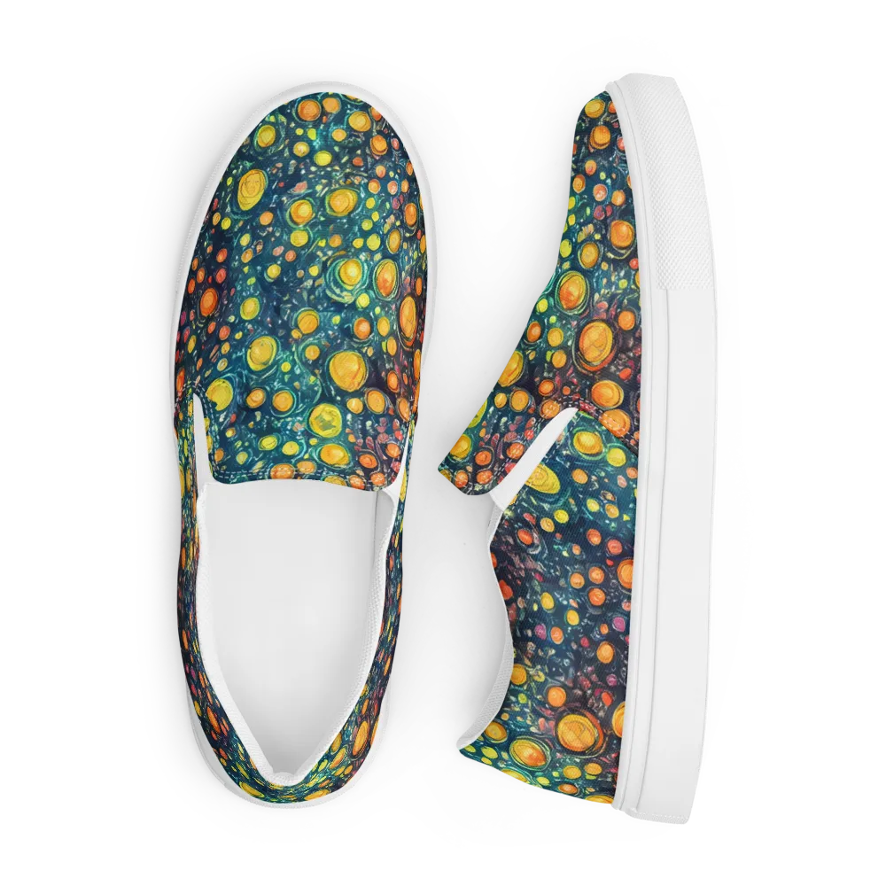 Starry Orbits on Men's Slip-On Canvas Shoes — Front