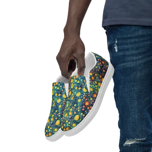 Starry Orbits on a Men's Slip-On Canvas Shoes