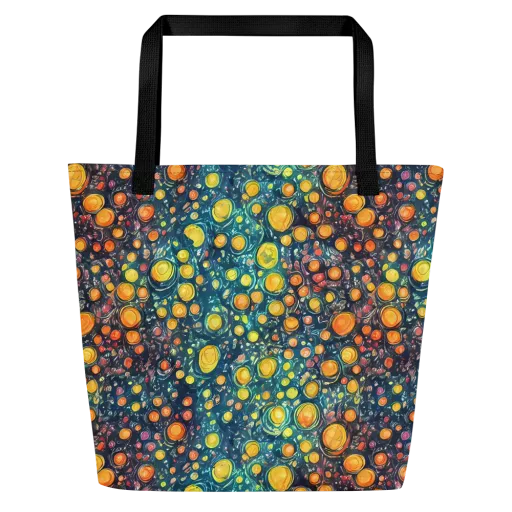 Starry Orbits on a Large Tote Bag W/ Pocket