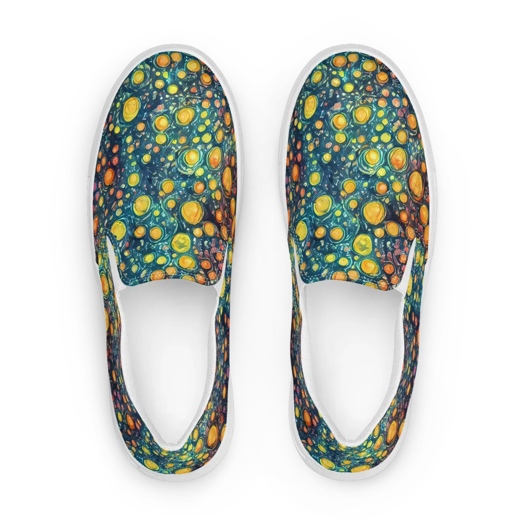 Starry Orbits on Women's Slip-On Canvas Shoes — Front
