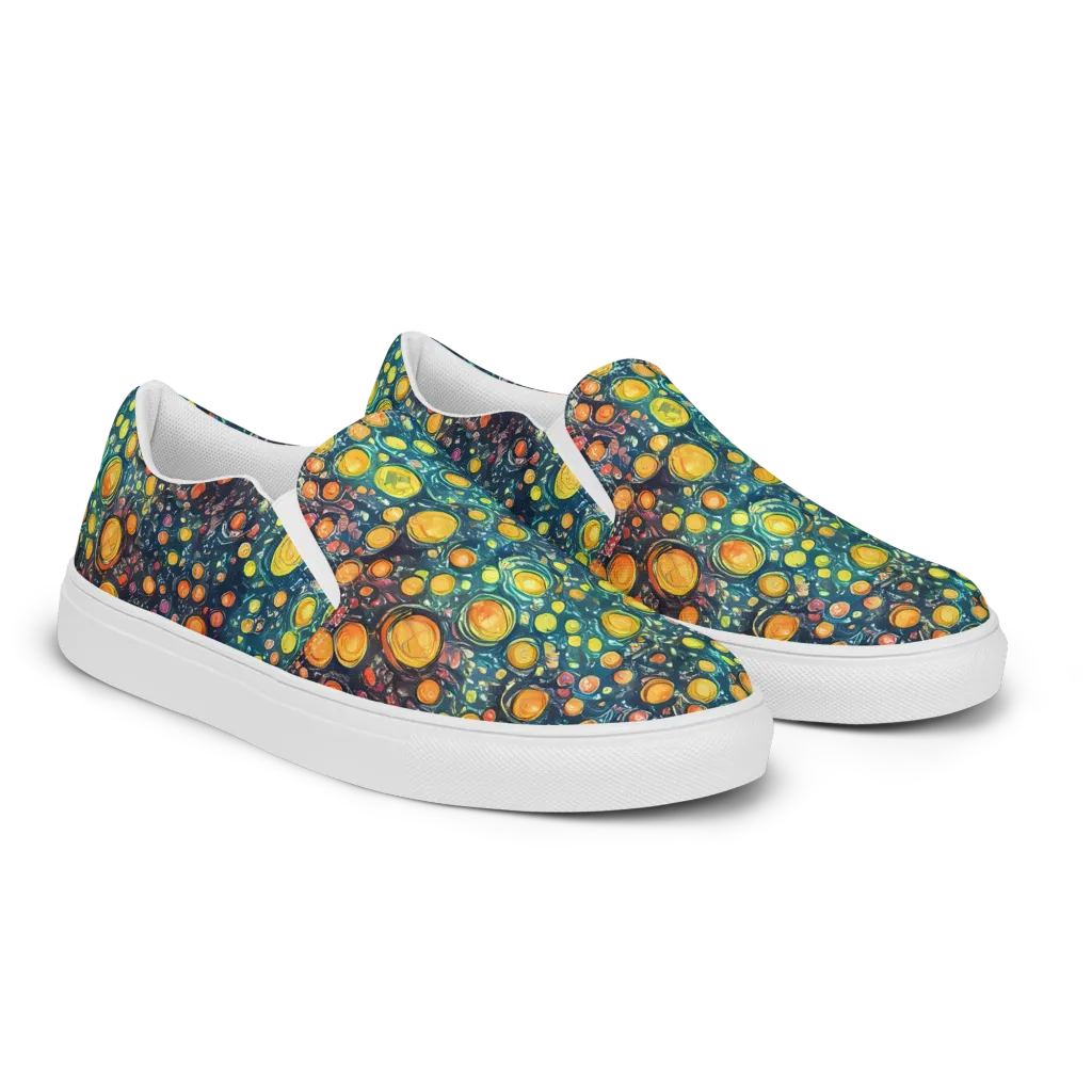 Starry Orbits on Women's Slip-On Canvas Shoes — Right Front