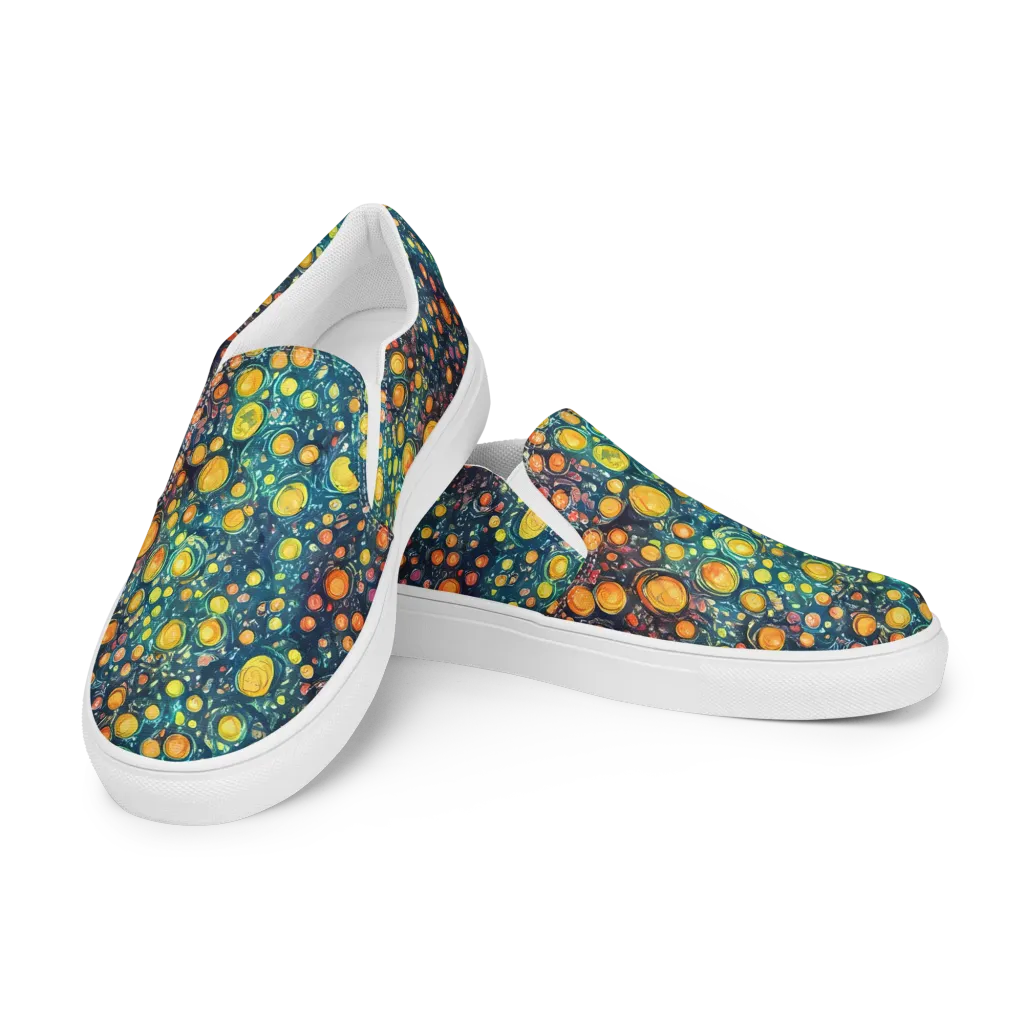 Starry Orbits on Women's Slip-On Canvas Shoes — Left Front