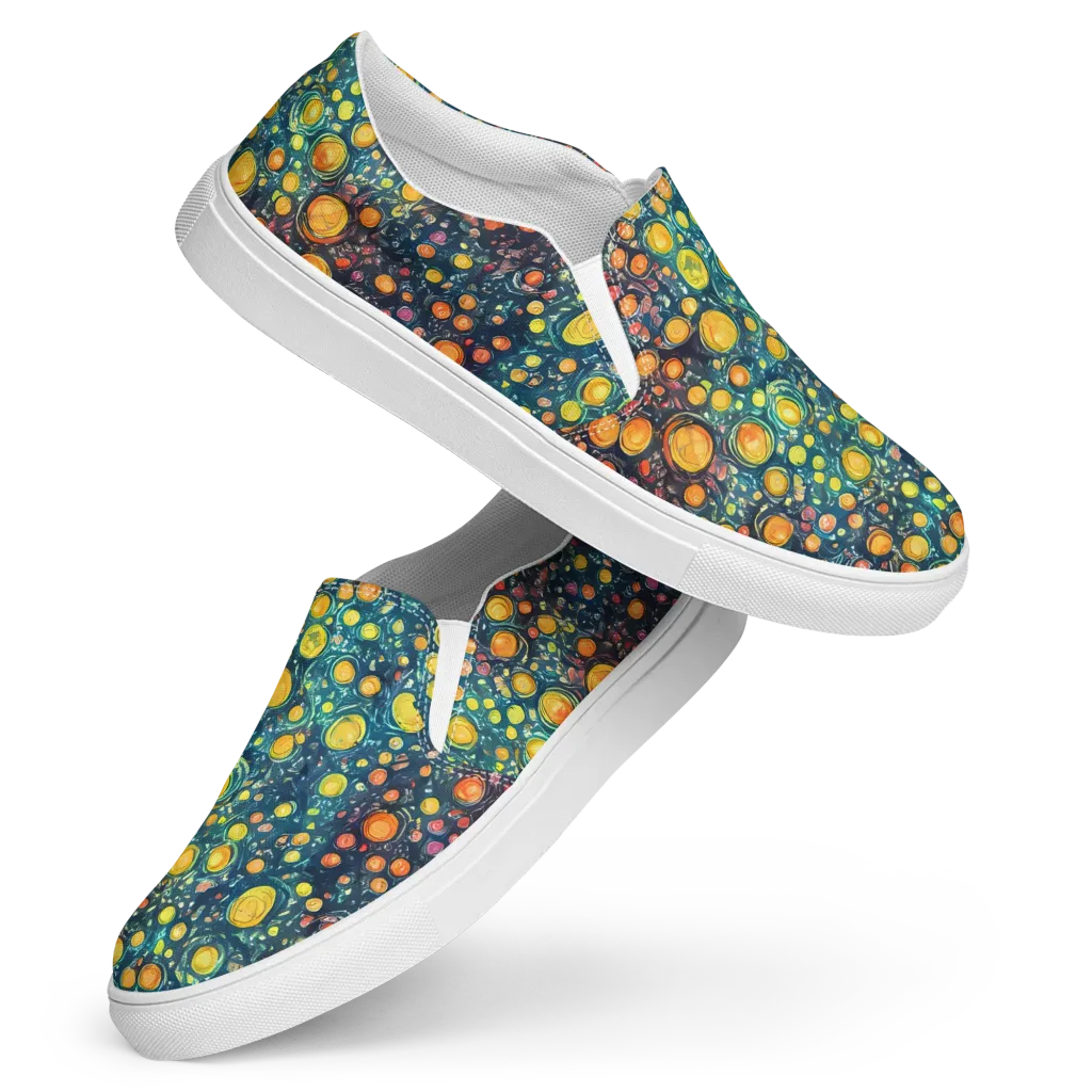 Starry Orbits on Women's Slip-On Canvas Shoes — Front