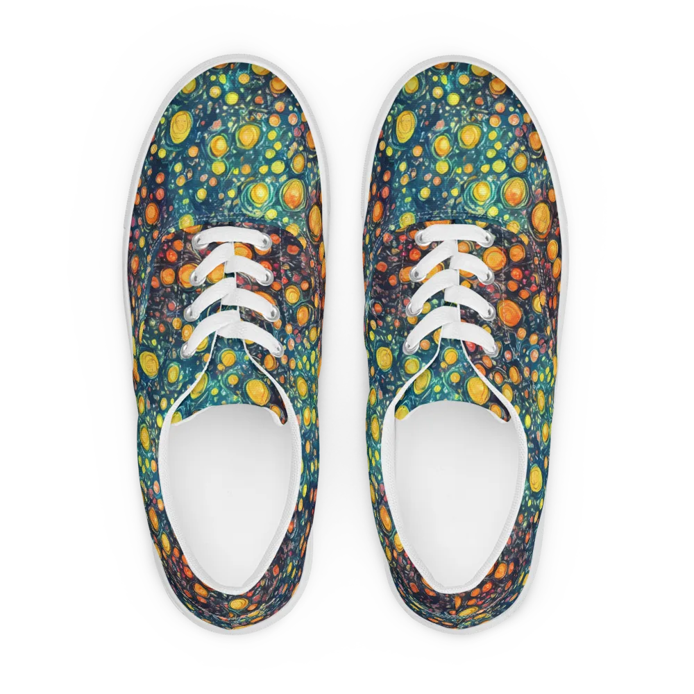 Starry Orbits on Men's Lace-Up Canvas Shoes — Front