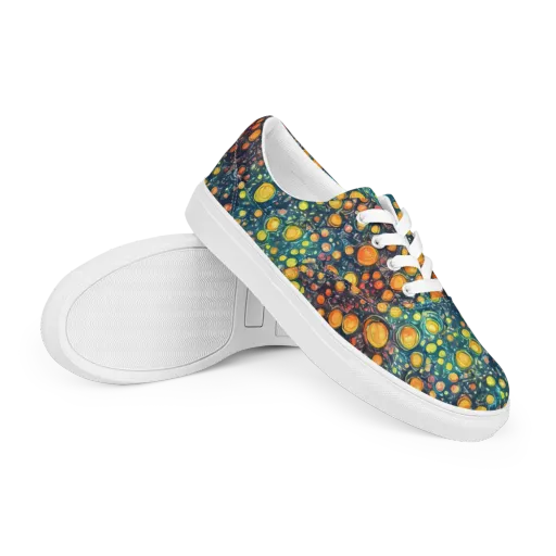 Starry Orbits on a Men's Lace-Up Canvas Shoes