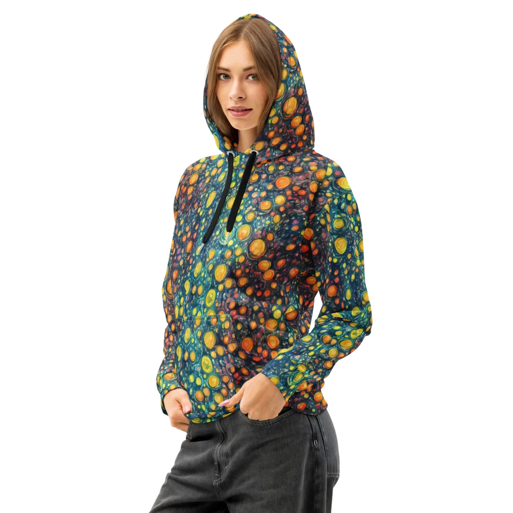 Starry Orbits on Cotton Hoodie — Left Front