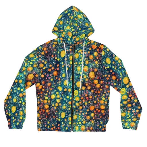 Starry Orbits on a Women's Full-Zip Hoodie
