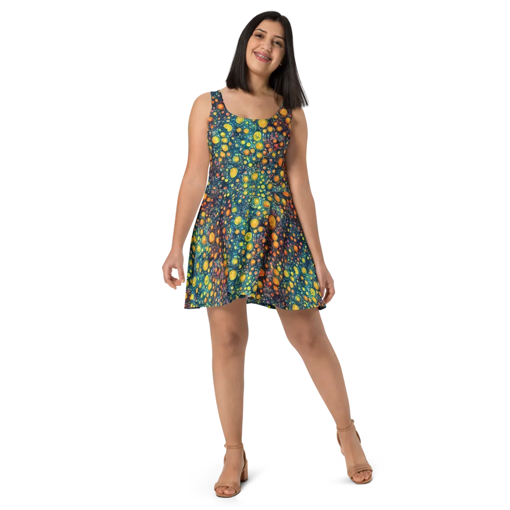 Starry Orbits on Skater Dress — Front