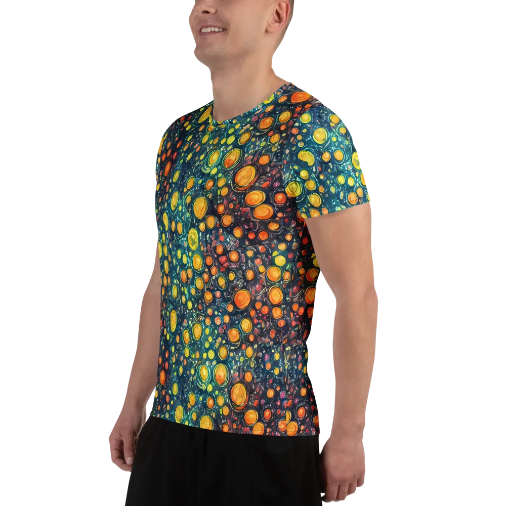 Starry Orbits on Men's Athletic T-Shirt — Left