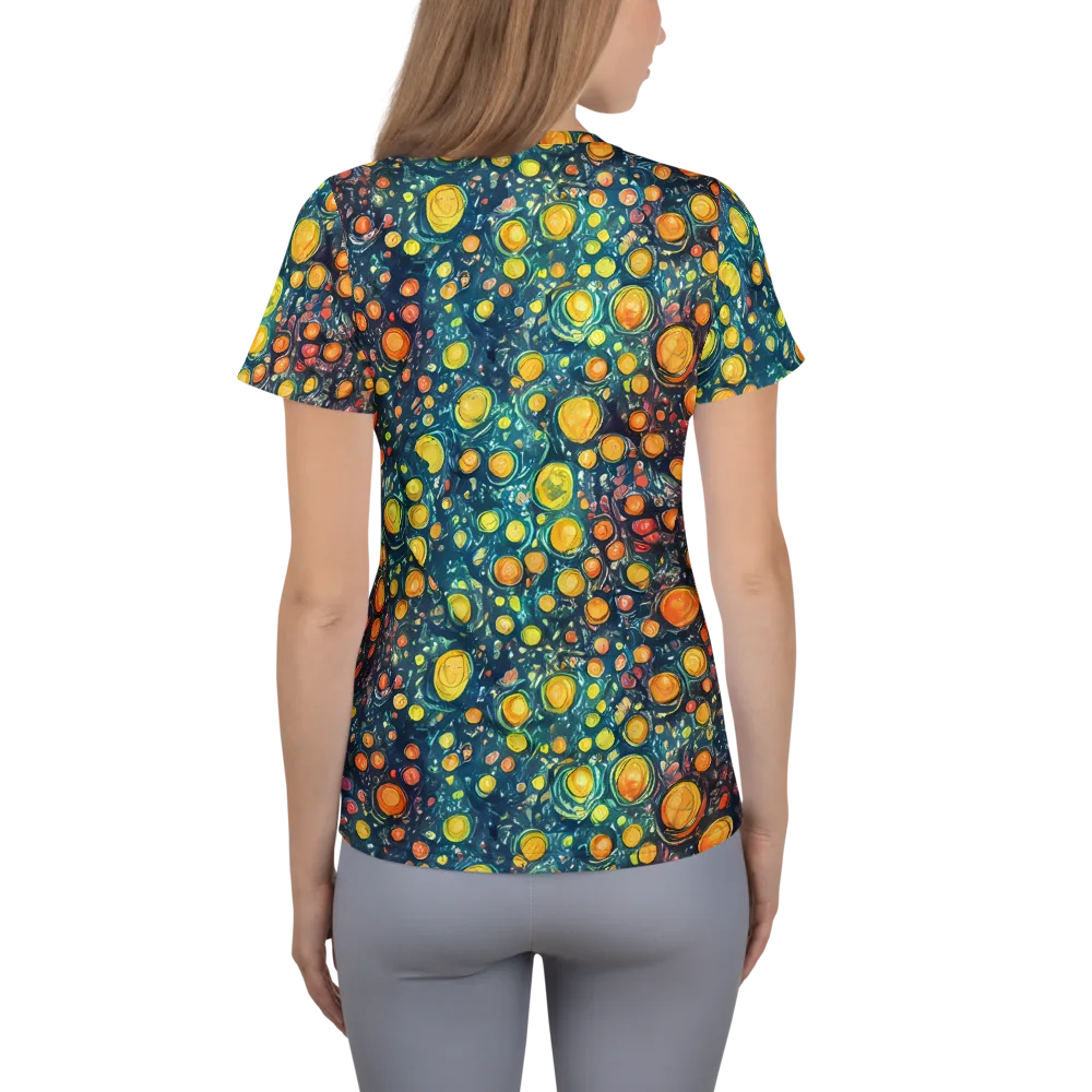 Starry Orbits on Women's Athletic T-Shirt — Back
