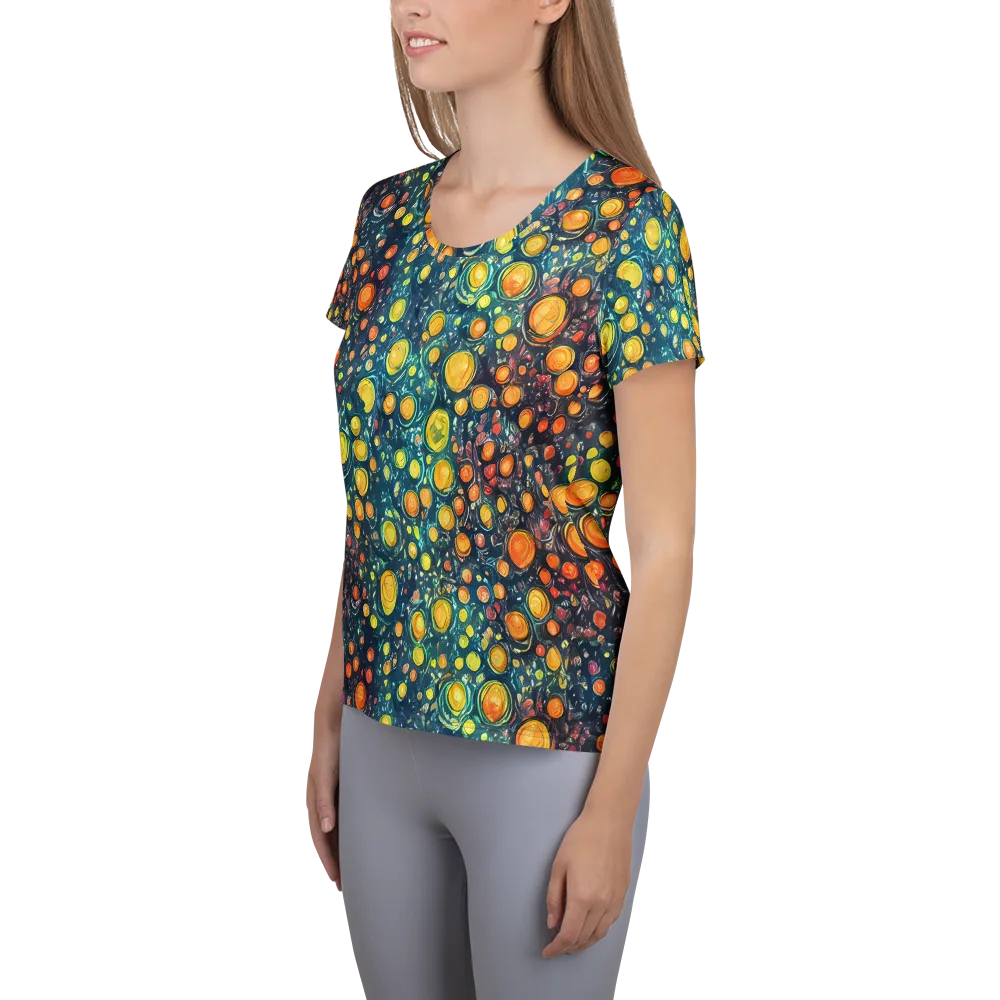Starry Orbits on Women's Athletic T-Shirt — Left