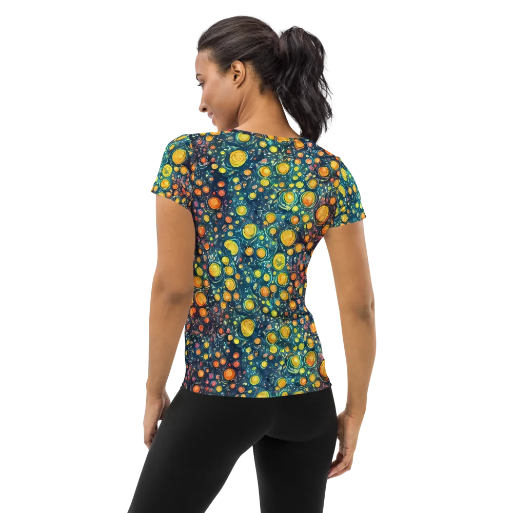 Starry Orbits on Women's Athletic T-Shirt — Back