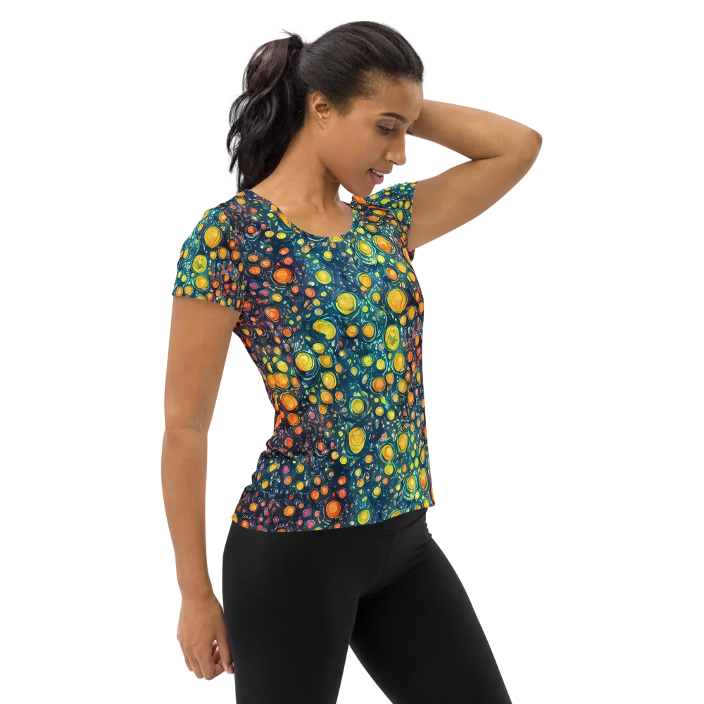 Starry Orbits on Women's Athletic T-Shirt — Right